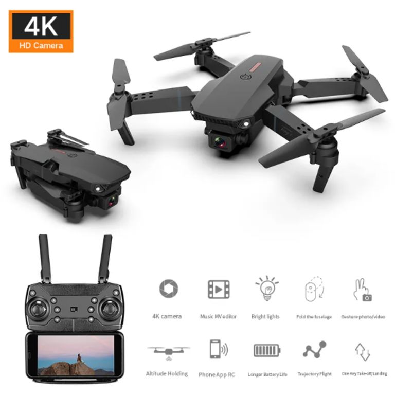 Mini Dron Profesional Portatil E88 Camara HD