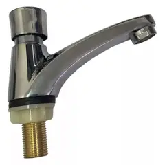 GENERICO - Llave caño temporizador para lavabo o lavamanos de acero cromado