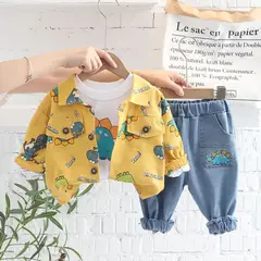 GENERICO - ROPA DE NIÑO DISEÑO DINOSAURIO - SET DE 3 PIEZAS