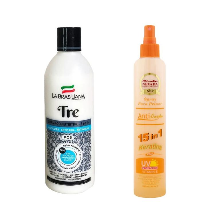 Shampoo Capilar Tre + Spray Para Peinar AntiCaida