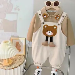 GENERICO - OVEROLL ROPA DE NIÑO OSITOS POLERA + OVEROLL