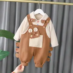 GENERICO - Overoll de Niño Osito 2 Piezas ( Polo Manga Larga + Overoll)