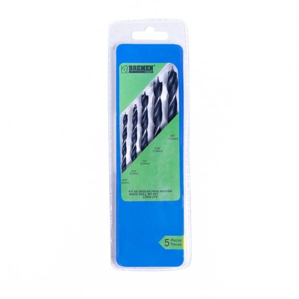 Set Brocas para Madera x 05 pzs. ( 5/32" - 3/8") - Negras