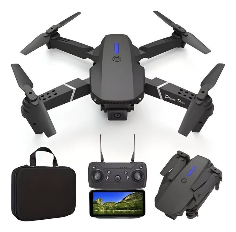 Drone E88 Pro , Doble Camara HD , Shooting con Estuche y Repuesto