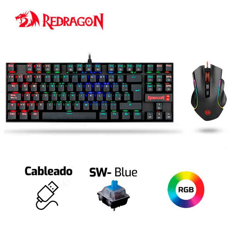 Combo KUMARA + GRIFFIN K552RGB-BA Teclado + Mouse Negro
