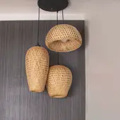 PANADECOR - Luminaria De Techo Colgante 3 Piezas 41Cm Rattán