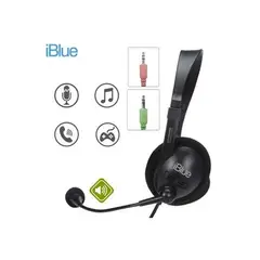 IBLUE - Audifonos con microfono Call Center para PC Laptop - HS2001BK