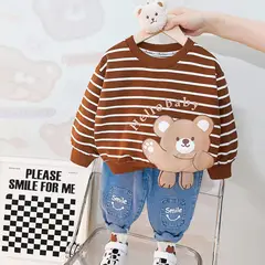 GENERICO - ROPA DE NIÑO MODELO OSITO PANTALON + POLO MANGA LARGA