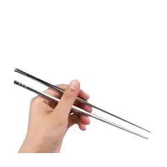 GENERICO - 5 pares de palitos chinos de acero inoxidable