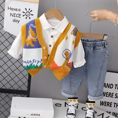 GENERICO - ROPA DE NIÑO ELEGANTE PANTALON + CHALECO + CAMISA