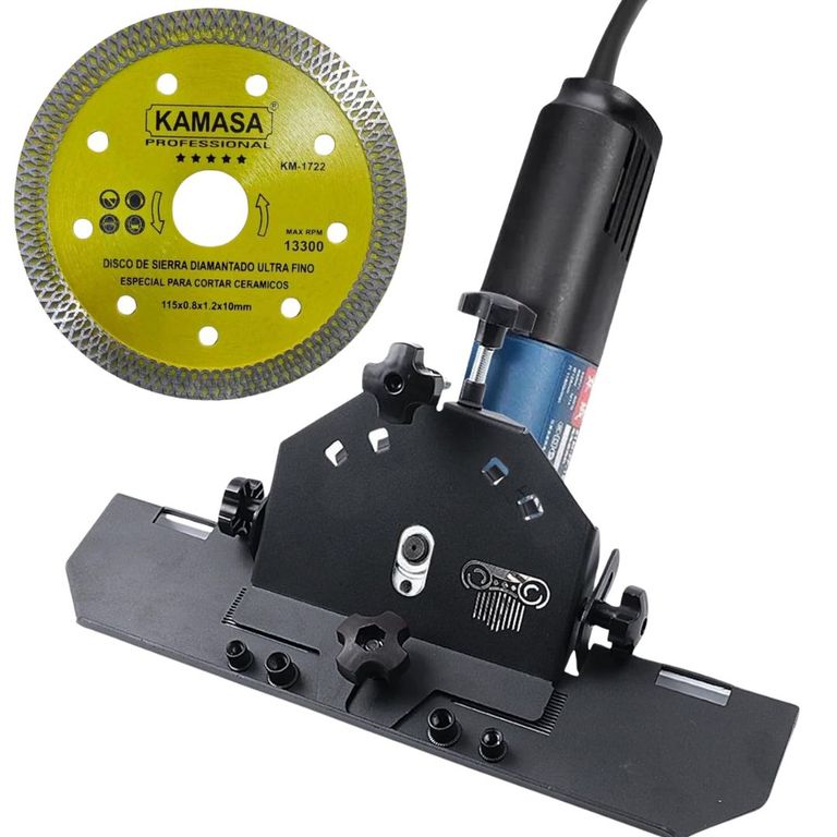 Adaptador Guia Corte 45 Amoladora Porcelanato + Disco Diamantado