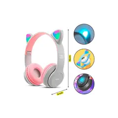 GENERICO - Audifonos Inalámbricos P47M RGB Gato - Plomo