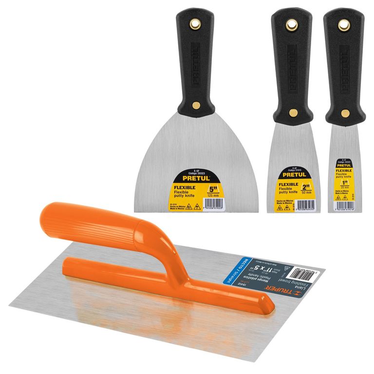 KIT EMPASTADOR PLANCHA DE EMPASTAR Y ESPATULAS FINO ACABADO