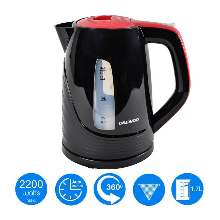 Hervidor inalámbrico inoxidable Negro Dek-1308 17LT