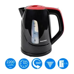 DAEWOO - Hervidor inalámbrico inoxidable Negro Dek-1308 17LT