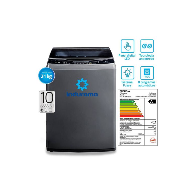 Lavadora Automática LRI-21CRI Croma 21 Kg