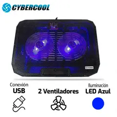 CYBERCOOL - Cooler Para Laptop HA-73 2 Ventiladores