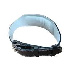 WINNER - Cinturon Correa De Cuero Levantamiento De Peso Negro Talla L