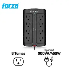 FORZA - Estabilizador FVR-902 900VA/450W 8 Tomas