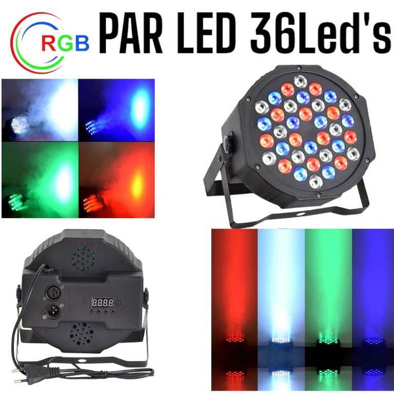 Par LED de 3Watt de 36Leds RGB AutoSound DMX520 Reflector Luces Color