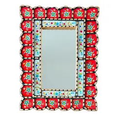 GENERICO - Espejo Decorativo Rectangular Rojo