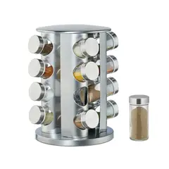 OEM - Especiero Condimentero Giratorio Set 16 Frascos Acero Cocina