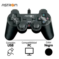 ASTROM - Gamepad PLAYER AST 301u USB PC Negro