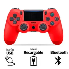 GENERICO - Gamepad Doubleshock Bluetooth Play4 Rojo