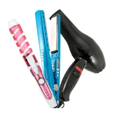 OTTOWARE - Combo Nano Titanium Plancha + Rizador Ondulador + Secador 1500Watts