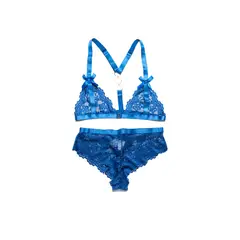 GENERICO - Lencería sexy erótica dos piezas-Azul