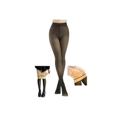 GENERICO - Pack 3 unid Pantys Abrigadores Efecto Piel Traslucido Negro