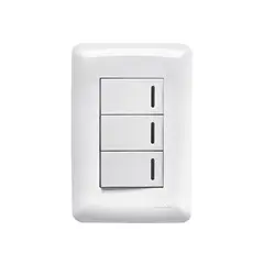 STECK - Interruptor Triple Simple 250V 10A Blanco