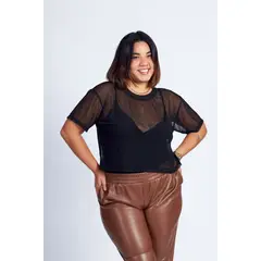 MISS LADY - Pantalon de Cuero - Marron