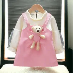 GENERICO - VESTIDO PARA NIÑA - INCLUYE OSITO