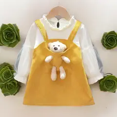 GENERICO - VESTIDO DE NIÑA - INCLUYE OSITO