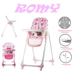 EBABY - SILLA DE COMER «ROMY ORIGINAL» ROSADO BEBE