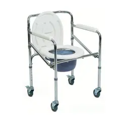 GENERICO - Silla Sanitaria con Ruedas Baño Portátil METAL