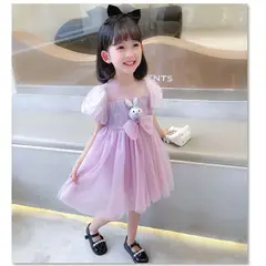 GENERICO - VESTIDO PARA NIÑA MODELO CONEJITO - LENTEJUELAS