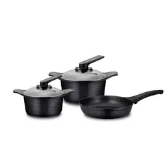 ROICHEN - Juego de ollas 5 Piezas Natural Black