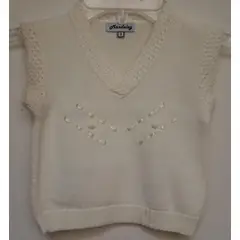 GENERICO - Pullover Chaleco con borde Niña Hueso Mandalay Knits