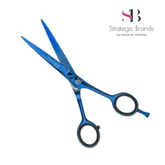 EUPHORIA - Tijera de Corte Profesional FILO DE NAVAJA 6 Azul