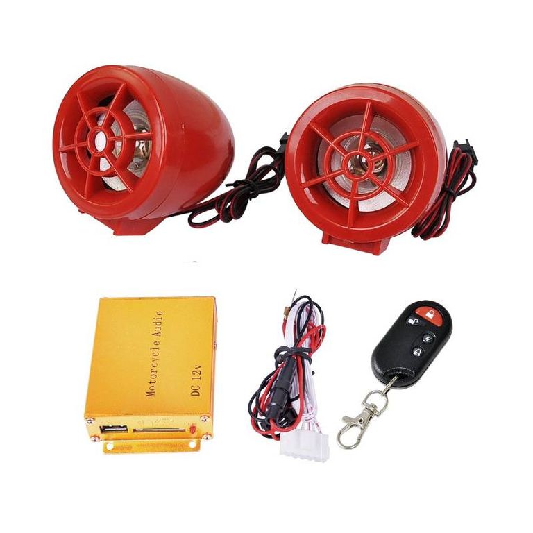 Kit Parlante Bocina MP3 Bluetooth con Alarma para Moto