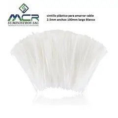 GENERICO - AMARRA CABLE CINTILLO DE 2.5 MM DE ANCHO X 100 MM DE LARGO BLANCO