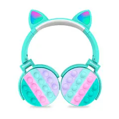 SASARU - Audífonos Bluetooth Pop It con Diseño de Gato