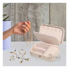 GENERICO - Joyero Espacioso en Color Beige Claro Y+Regalo Agendita