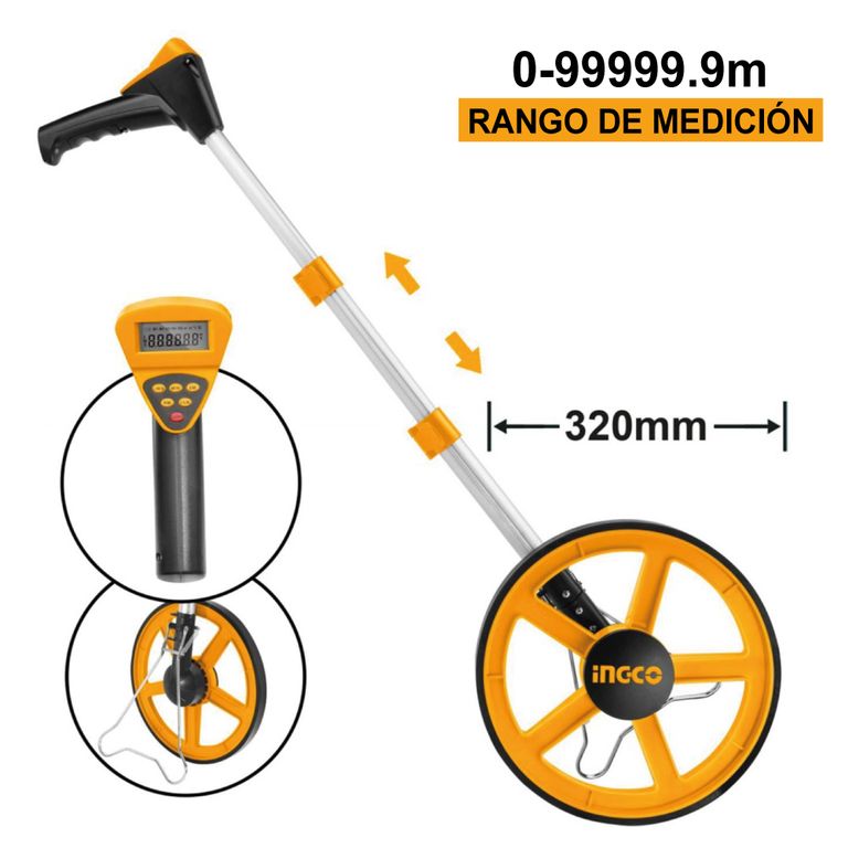 Rueda Medición Digital Display Odómetro INGCO HDMW23