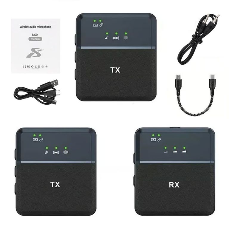Micrófono Inalámbrico Lavalier Dual 2 en 1 Tipo C Micrófono 2.4G SX9