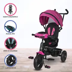 GENERICO - Triciclo Guiador para Niños EBABY «SPIN» PINK