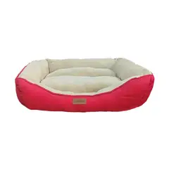 GENERICO - CAMA PARA PERRO PUFF EXTRA GRANDE COLOR ROJO