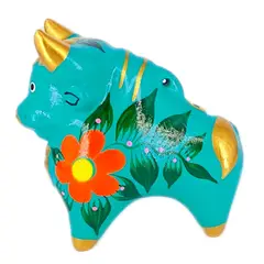 GENERICO - Toritos de Pucara pequeños turquesa Artesanía Peruana